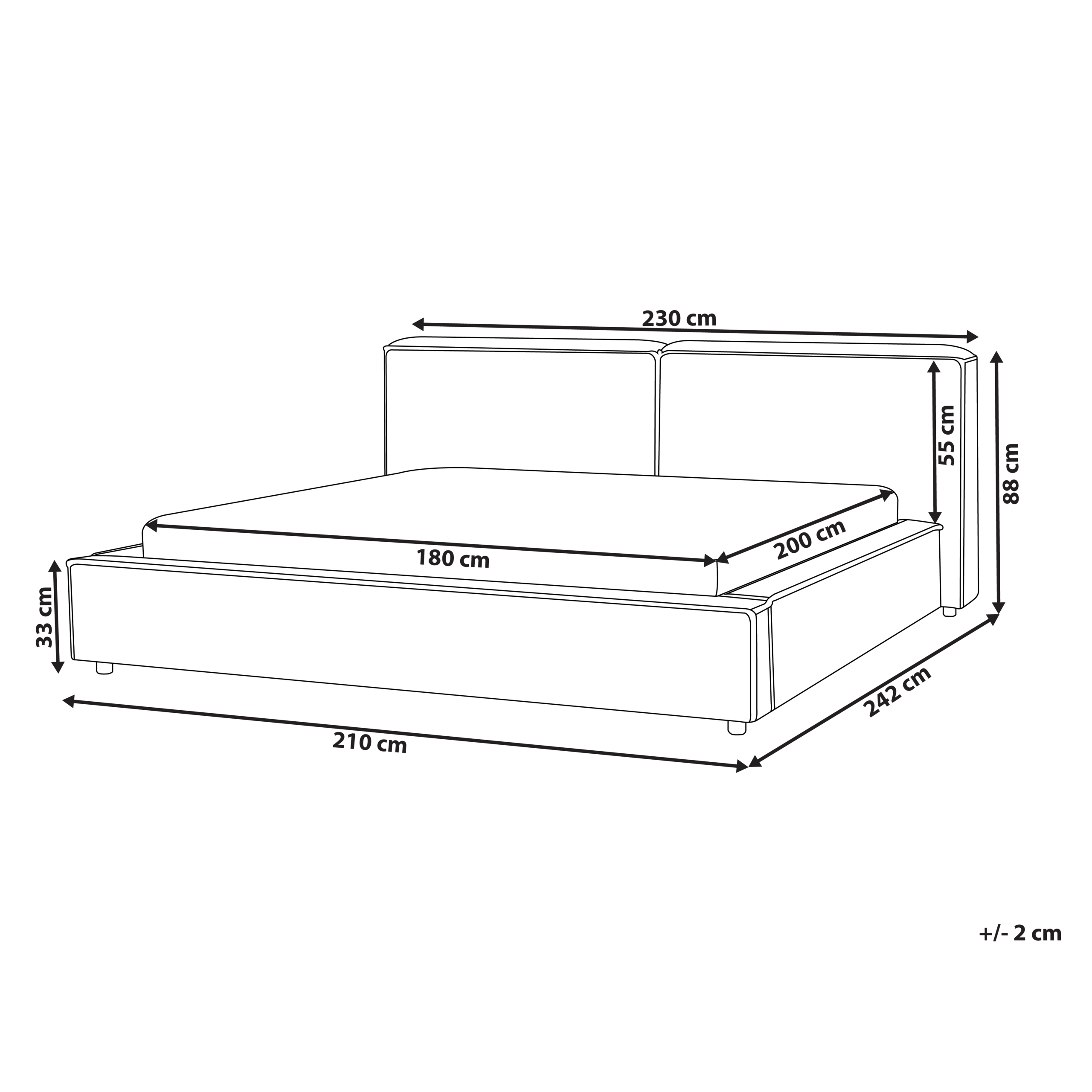 Vesisänky buklee LINARDS 180 x 200 cm Tummanvihreä