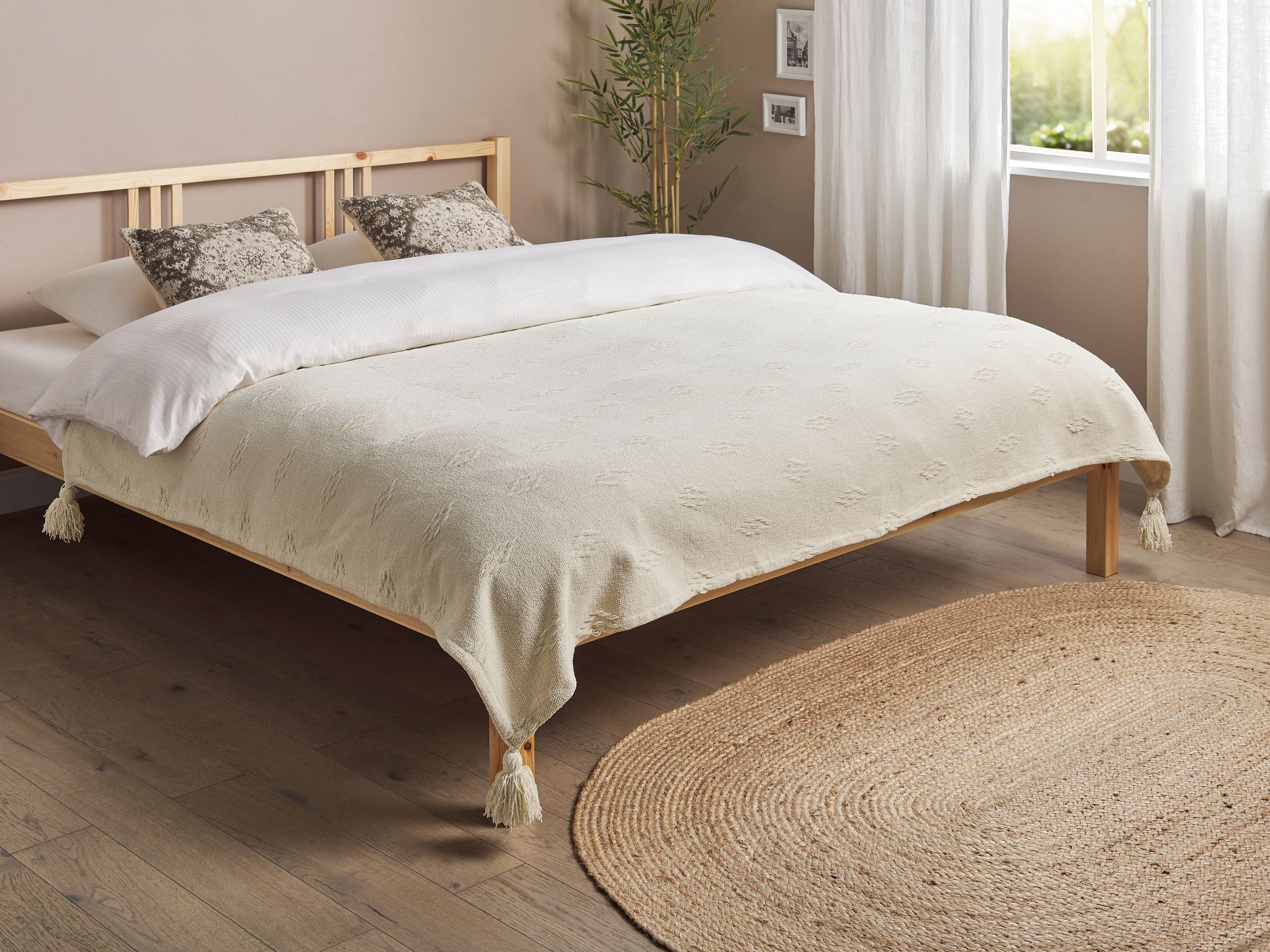 Päiväpeitto KAZY puuvilla 200 x 220 cm Beige