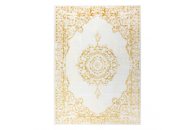 Matto CORE 6268 ornamenttiti varjostettu - rakenteellinen, kaksi kerrosta fleeceä, norsunluu / kulta- 160x220 cm