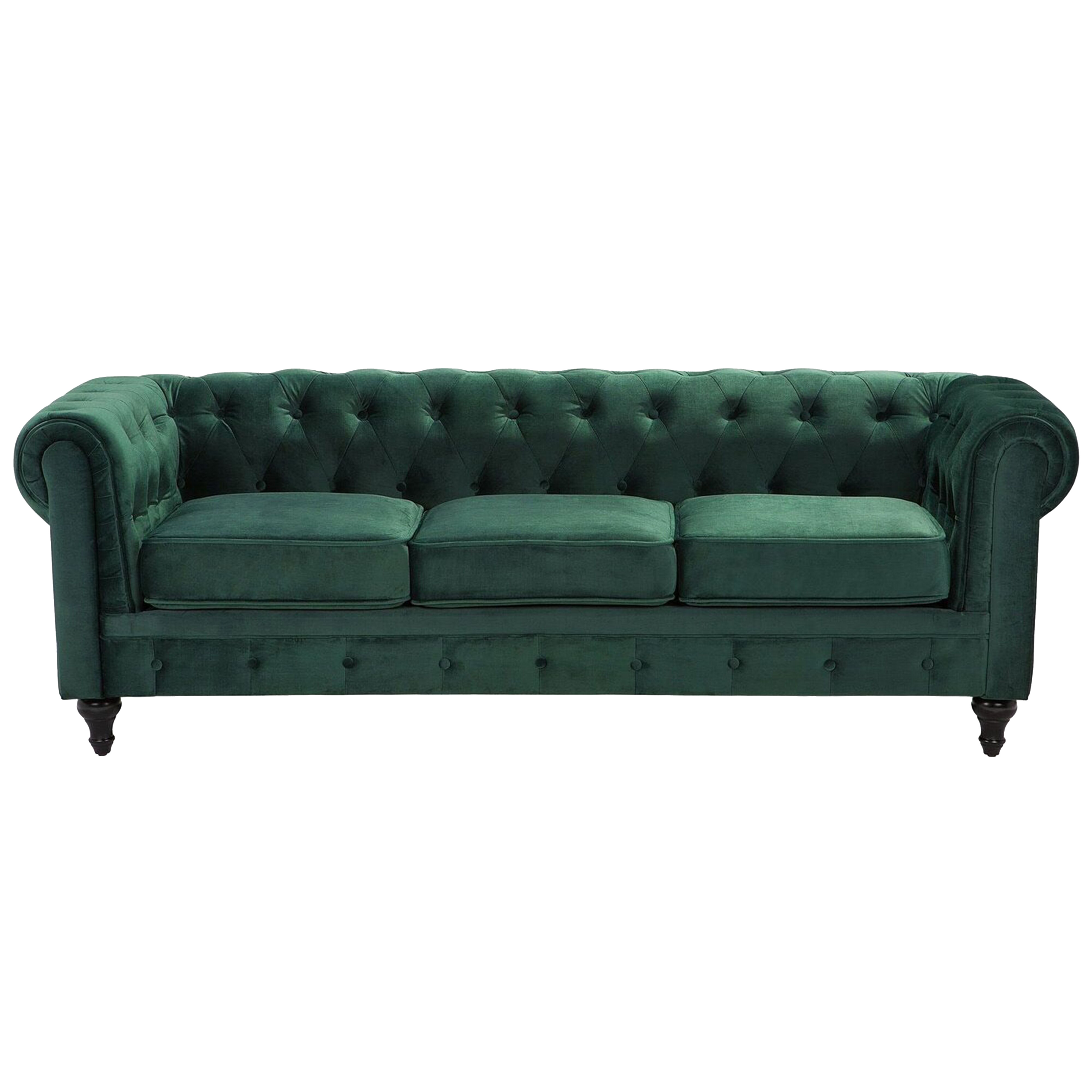 Sohva 3-istuttava CHESTERFIELD Sametti Smaragdinvihreä