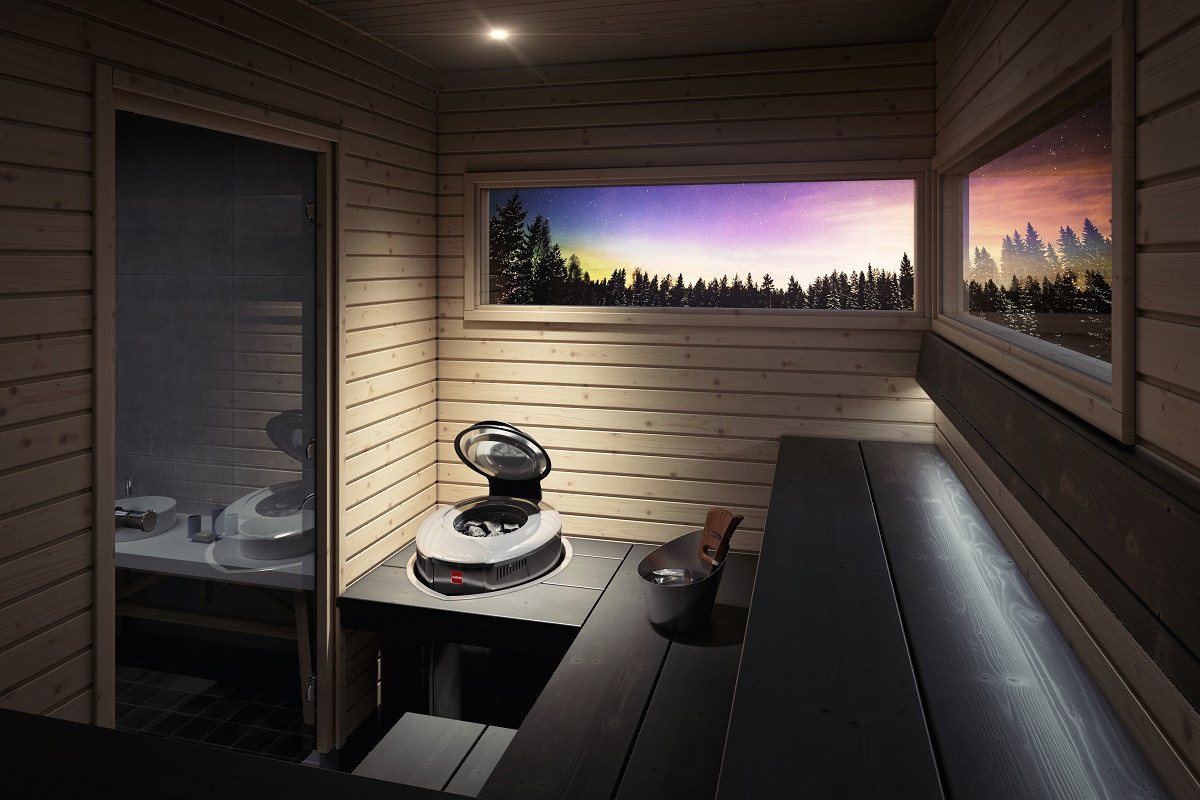 Sähkökiuas Harvia Aina Valmis Forte AFB6, 6kW, 7-12m³, erillinen ohjaus, musta