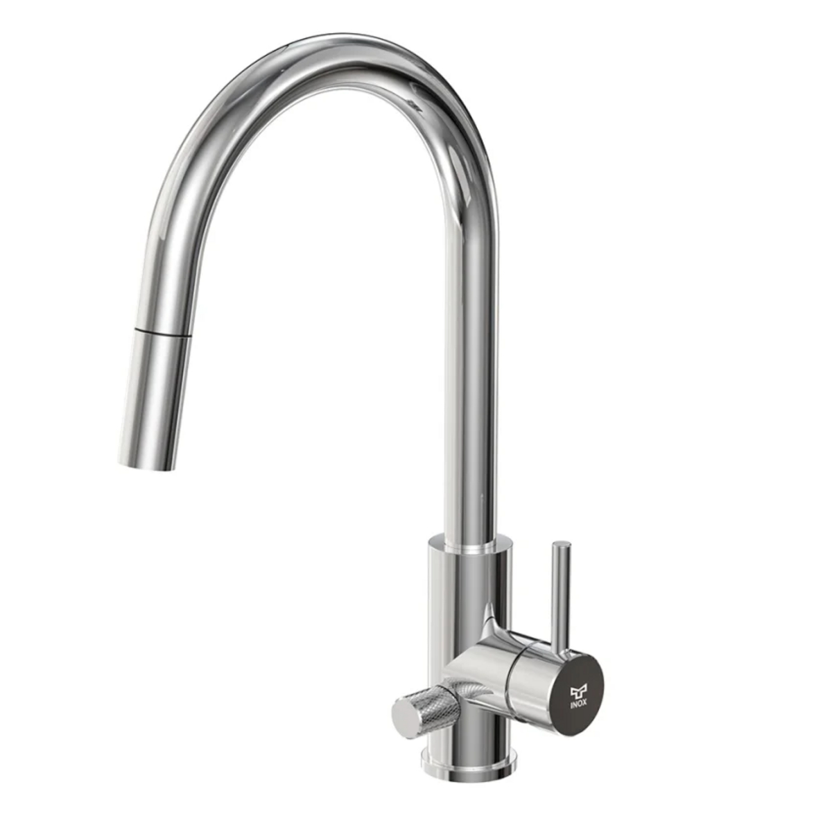 Keittiöhana INOX by Tammiholma Q1, C-putki, ulosvedettävä suihku, APK