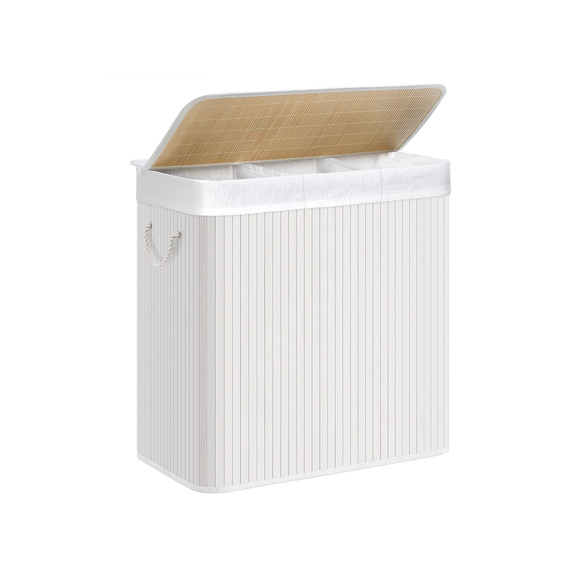 SONGMICS pyykinlajittelukori, 3 lokeroa, taitettava, 150 L, LCB091