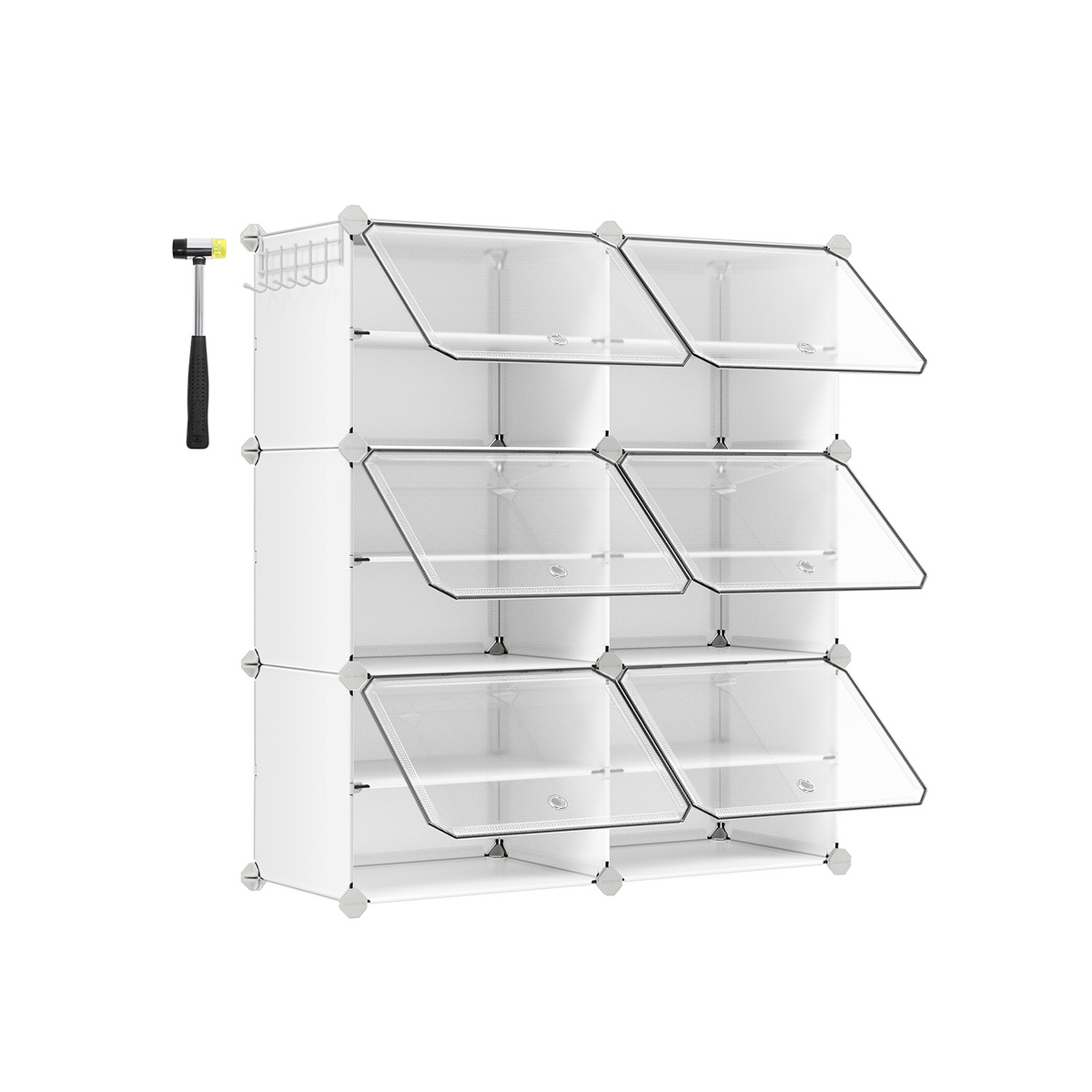 Songmics modulaarinen kenkäkaappi, 6 lokeroa, 30 × 40 × 30 cm, LPC033