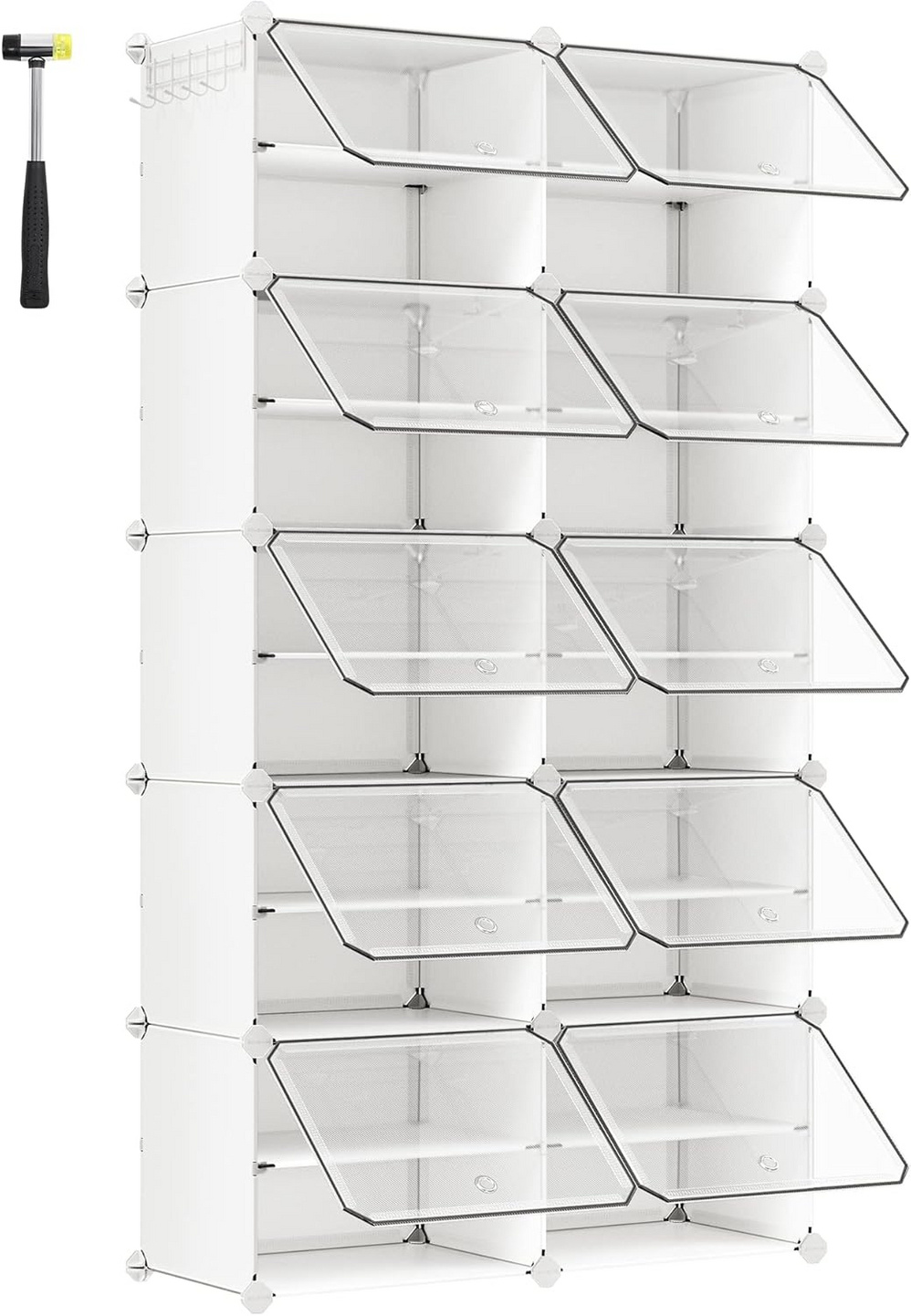 Songmics modulaarinen kenkäkaappi, 10 lokeroa, 30 × 40 × 30 cm, LPC035