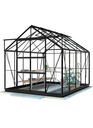 Lykke Kasvihuone Glass 8,2m2, musta