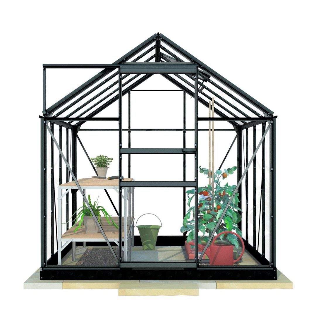 Lykke Kasvihuone Hybrid 5m2 black | Kasvihuoneet