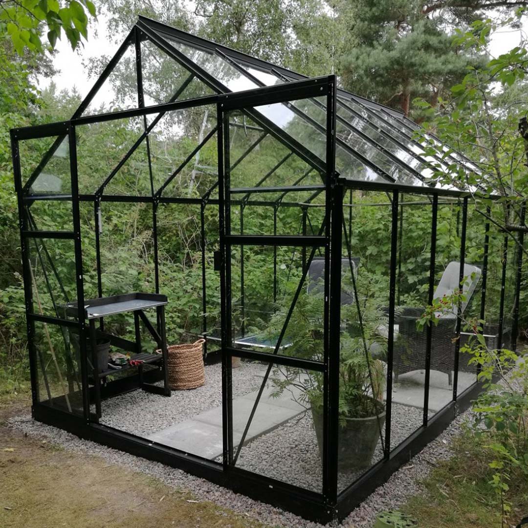 Lykke Kasvihuone Hybrid 9,7m2 black | Kasvihuoneet