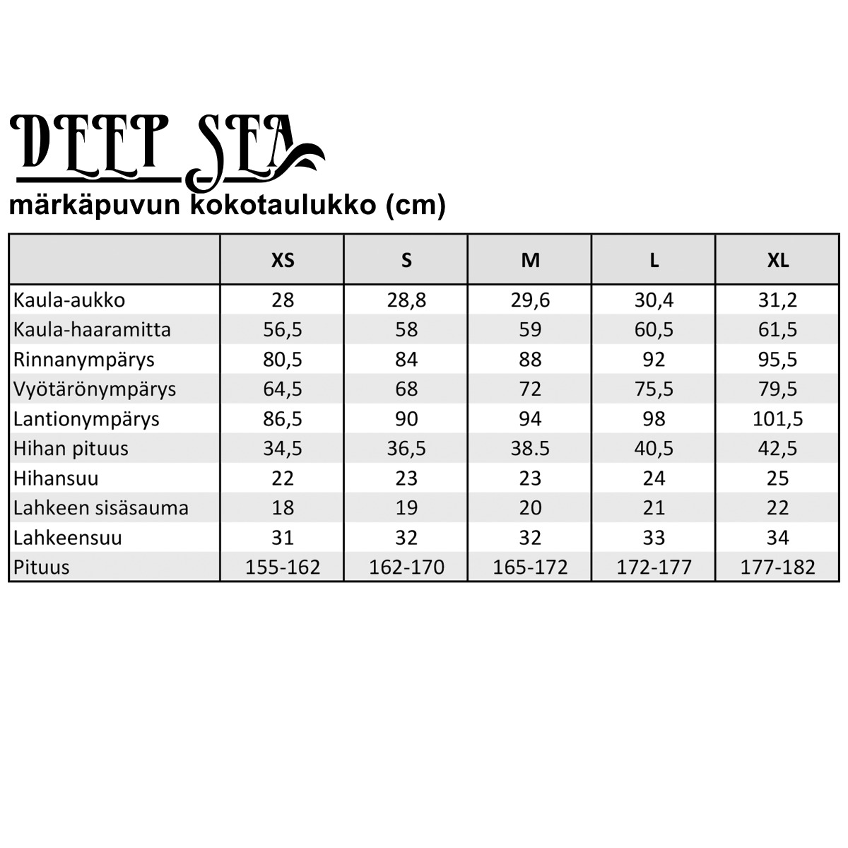 Deep Sea naisten märkäpuku, puolipitkä