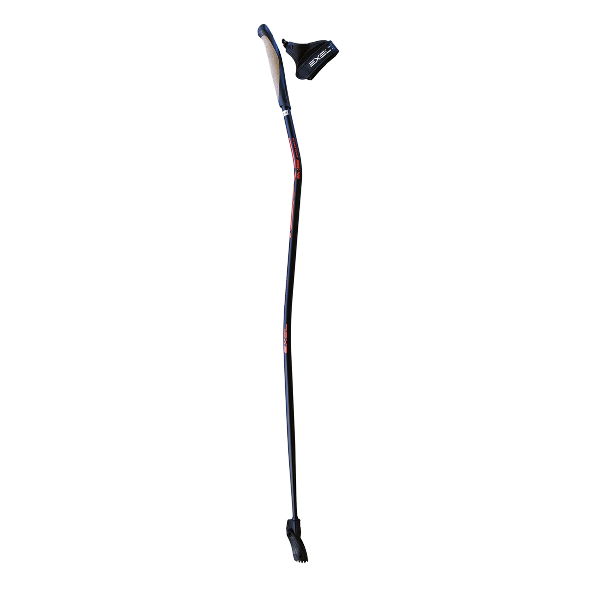 Exel Nordic Pro Curve Oeb Qr Kävelysauva, Black/Red