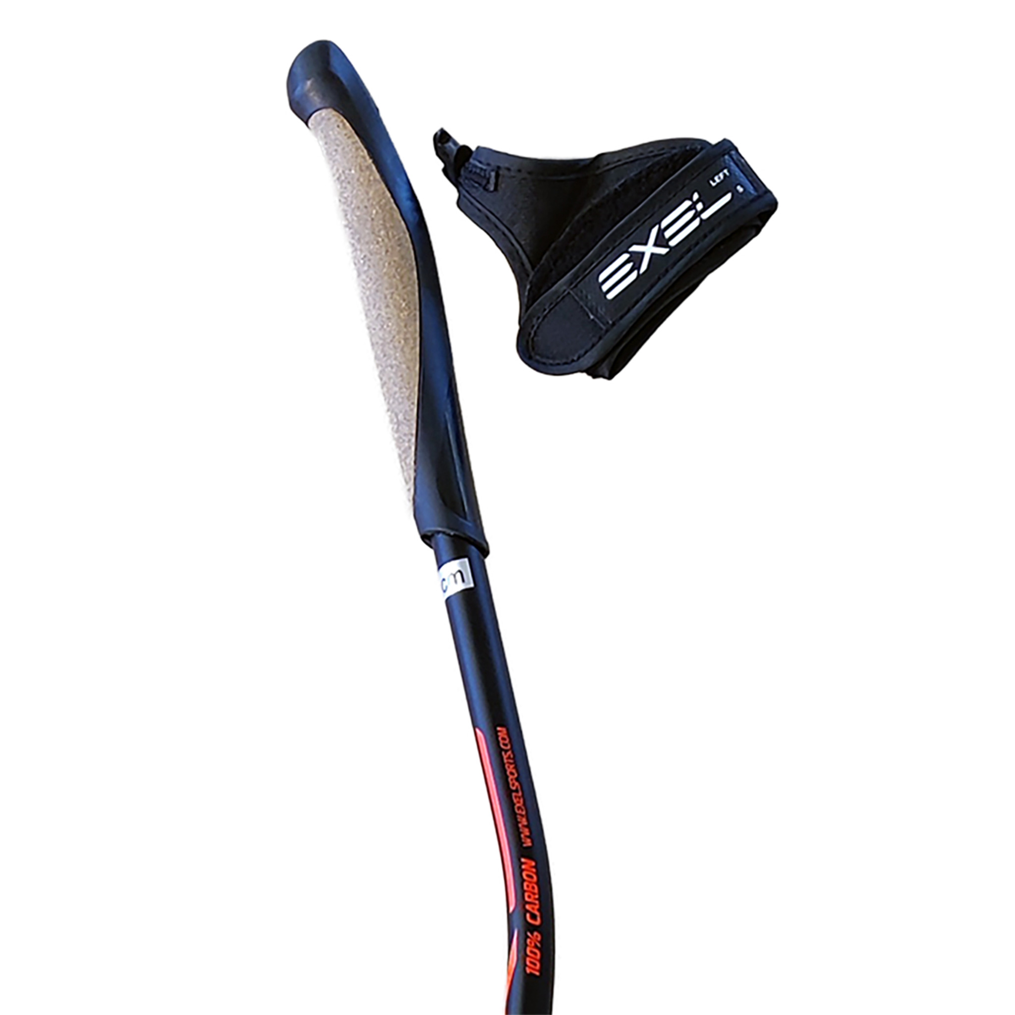 Exel Nordic Pro Curve Oeb Qr Kävelysauva, Black/Red