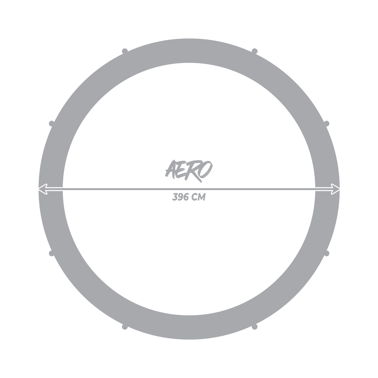 React Aero trampoliini 3,96m turvaverkolla