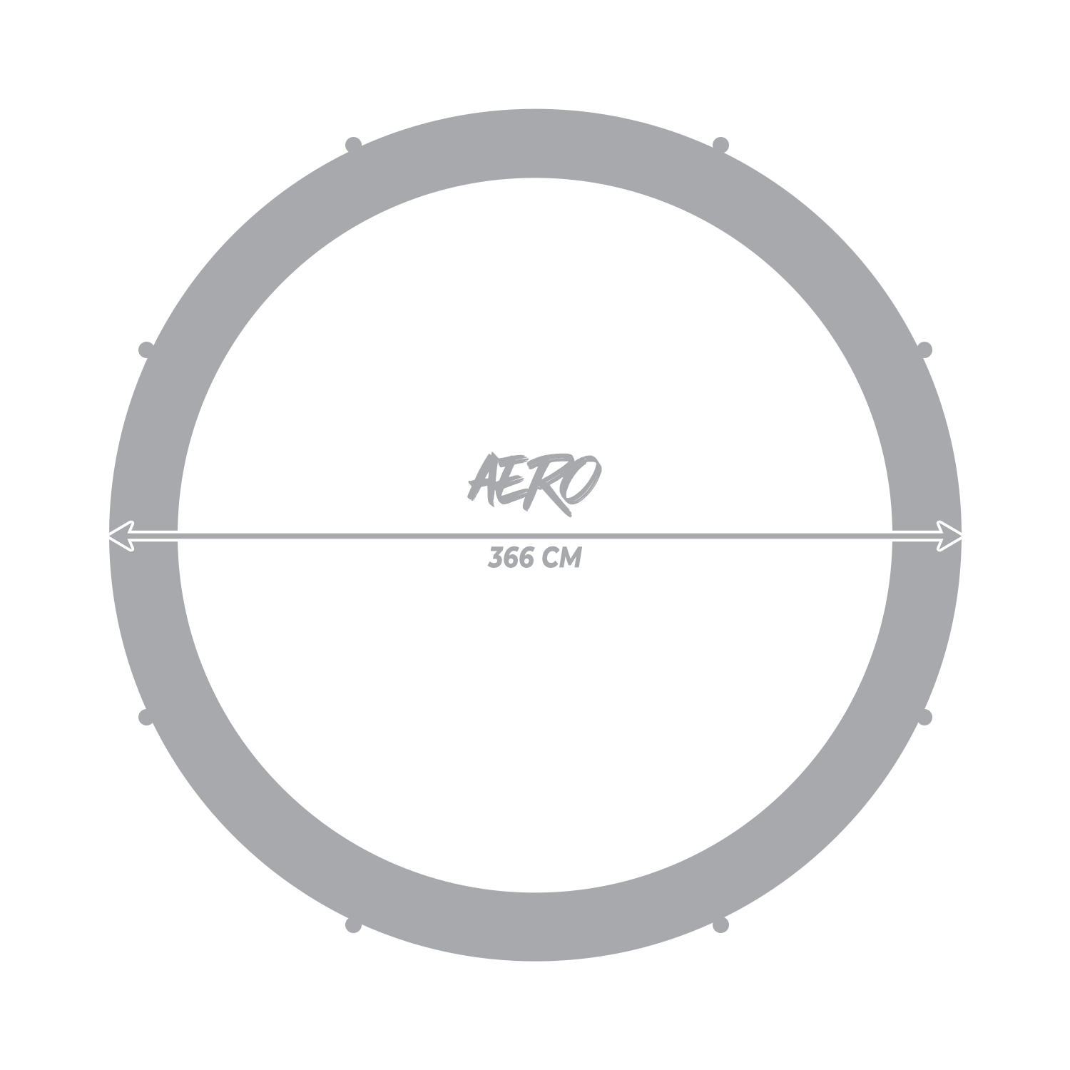 React Aero trampoliini 3,66m turvaverkolla