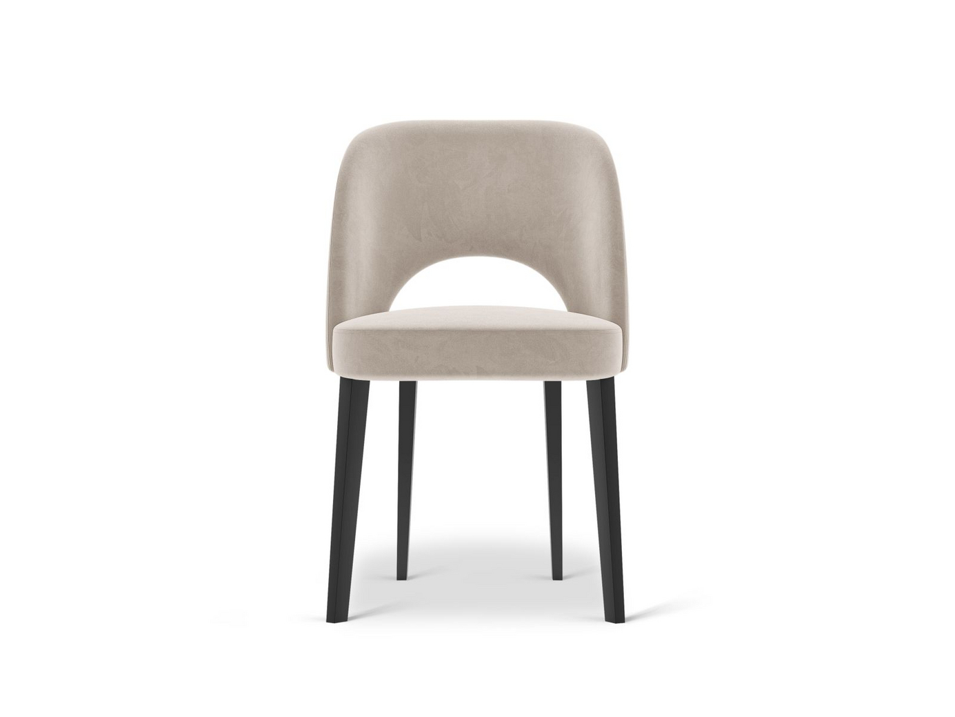 Cosmopolitan Design samettituoli, "Bowe", 1-istuttava, 56 × 52 × 83 cm, Salvador, mustat puujalat