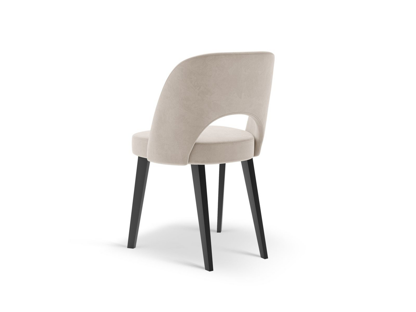 Cosmopolitan Design samettituoli, "Bowe", 1-istuttava, 56 × 52 × 83 cm, Salvador, mustat puujalat