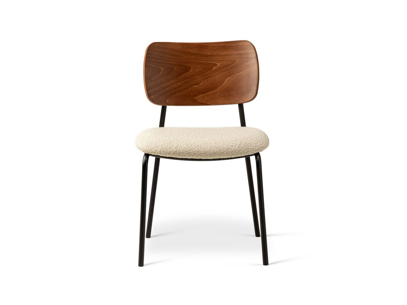 Cosmopolitan Design bouclé-tuolit, 2 kpl, "Dina", 1-istuttava, 49 × 47 × 79 cm, Baloo, mustat metallijalat