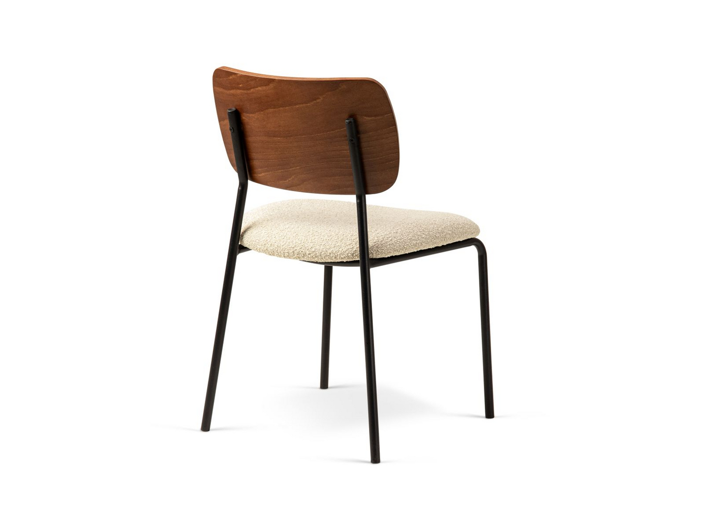 Cosmopolitan Design bouclé-tuolit, 2 kpl, "Dina", 1-istuttava, 49 × 47 × 79 cm, Baloo, mustat metallijalat