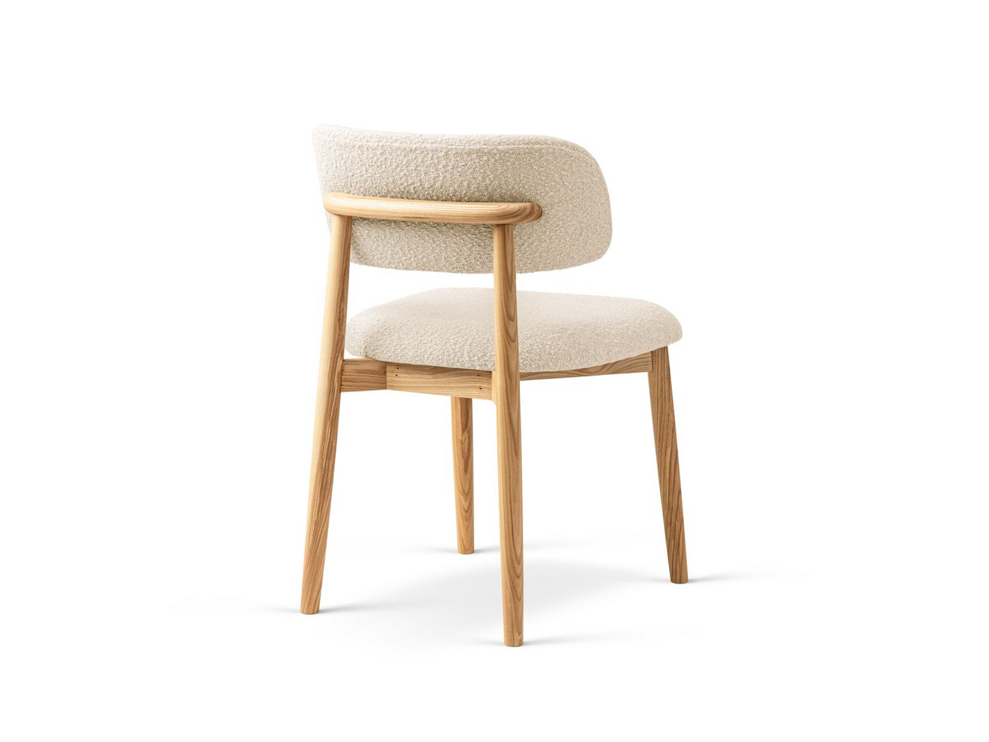 Cosmopolitan Design bouclé-tuolit, 2 kpl, "Evan", 1-istuttava, 49,5 × 51 × 77 cm, Baloo, luonnonväriset pyökkijalat