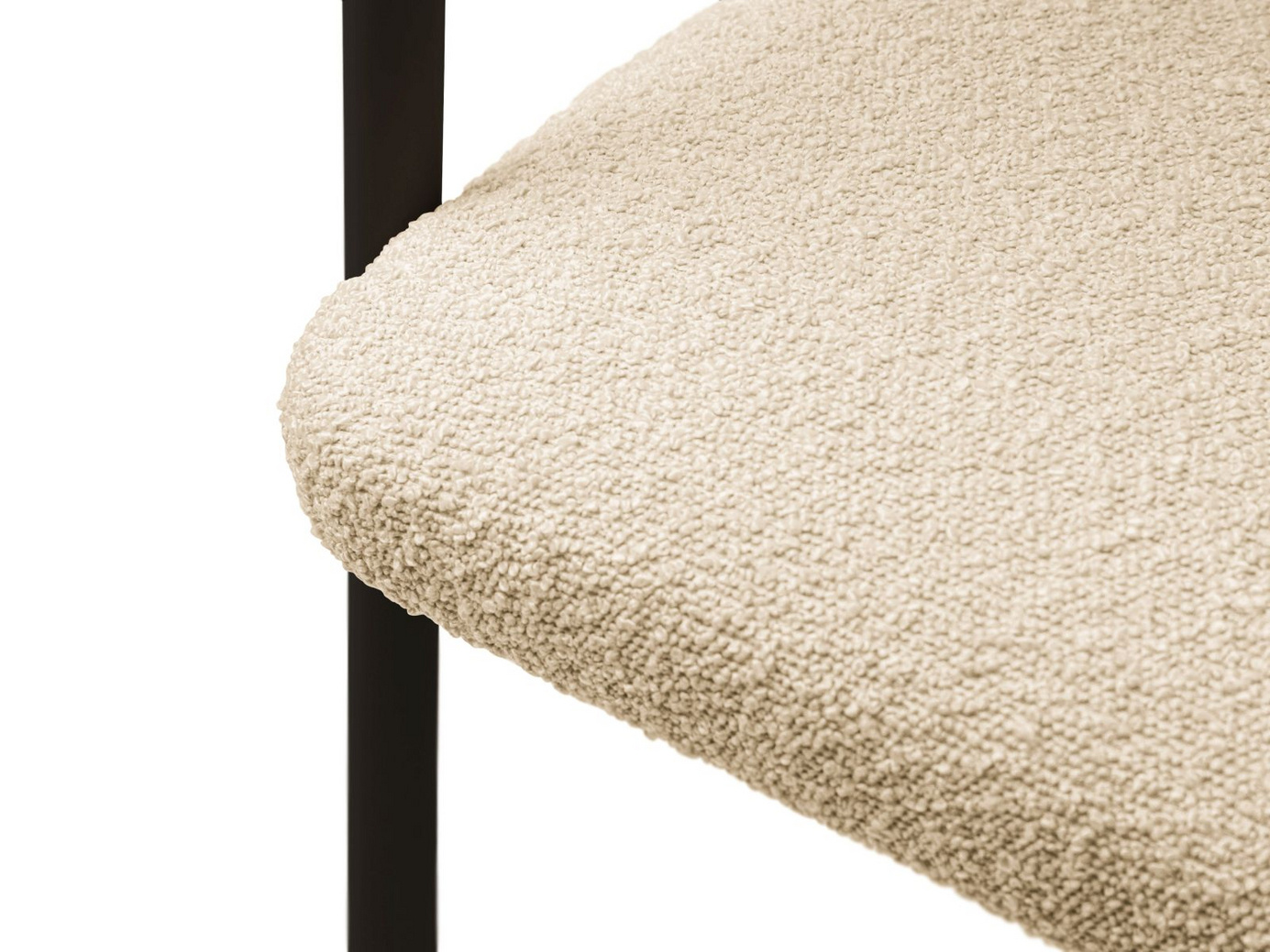 Cosmopolitan Design bouclé-tuolit, 2 kpl, "Lea", 1-istuttava, 56,5 × 53,5 × 74 cm, Baloo, mustat jalat