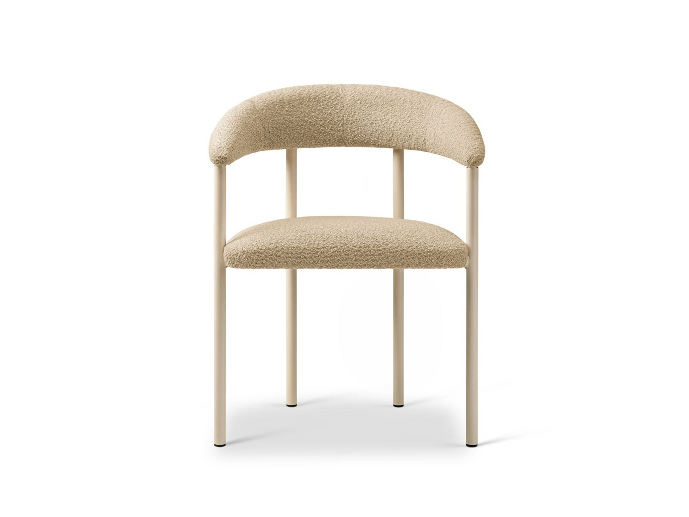 Cosmopolitan Design bouclé-tuolit, 2 kpl, "Lea", 1-istuttava, 56,5 × 53,5 × 74 cm, Baloo, kermanväriset jalat