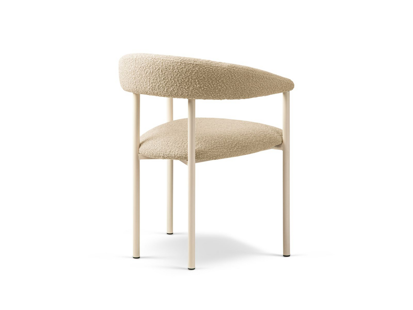 Cosmopolitan Design bouclé-tuolit, 2 kpl, "Lea", 1-istuttava, 56,5 × 53,5 × 74 cm, Baloo, kermanväriset jalat