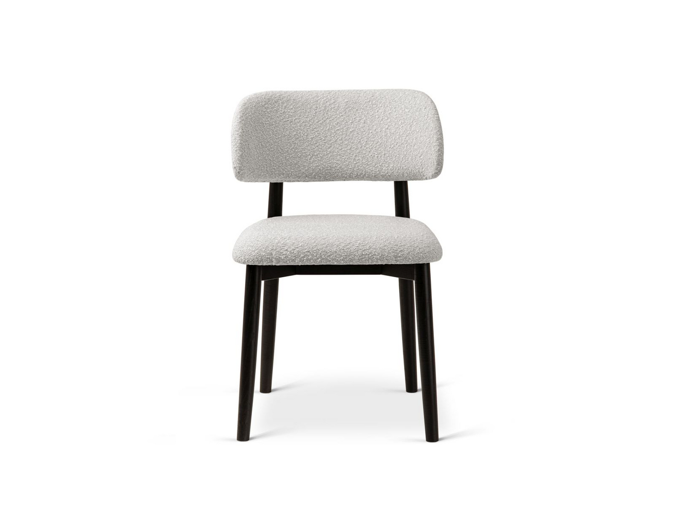 Cosmopolitan Design bouclé-tuolit, 2 kpl, "Evan", 1-istuttava, 49,5 × 51 × 77 cm, Baloo, mustat pyökkijalat