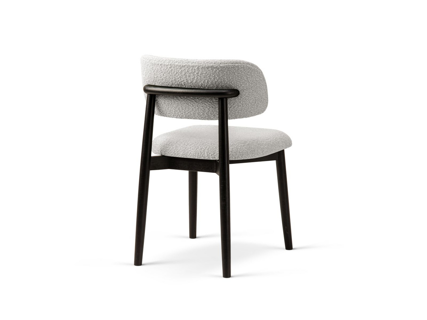 Cosmopolitan Design bouclé-tuolit, 2 kpl, "Evan", 1-istuttava, 49,5 × 51 × 77 cm, Baloo, mustat pyökkijalat