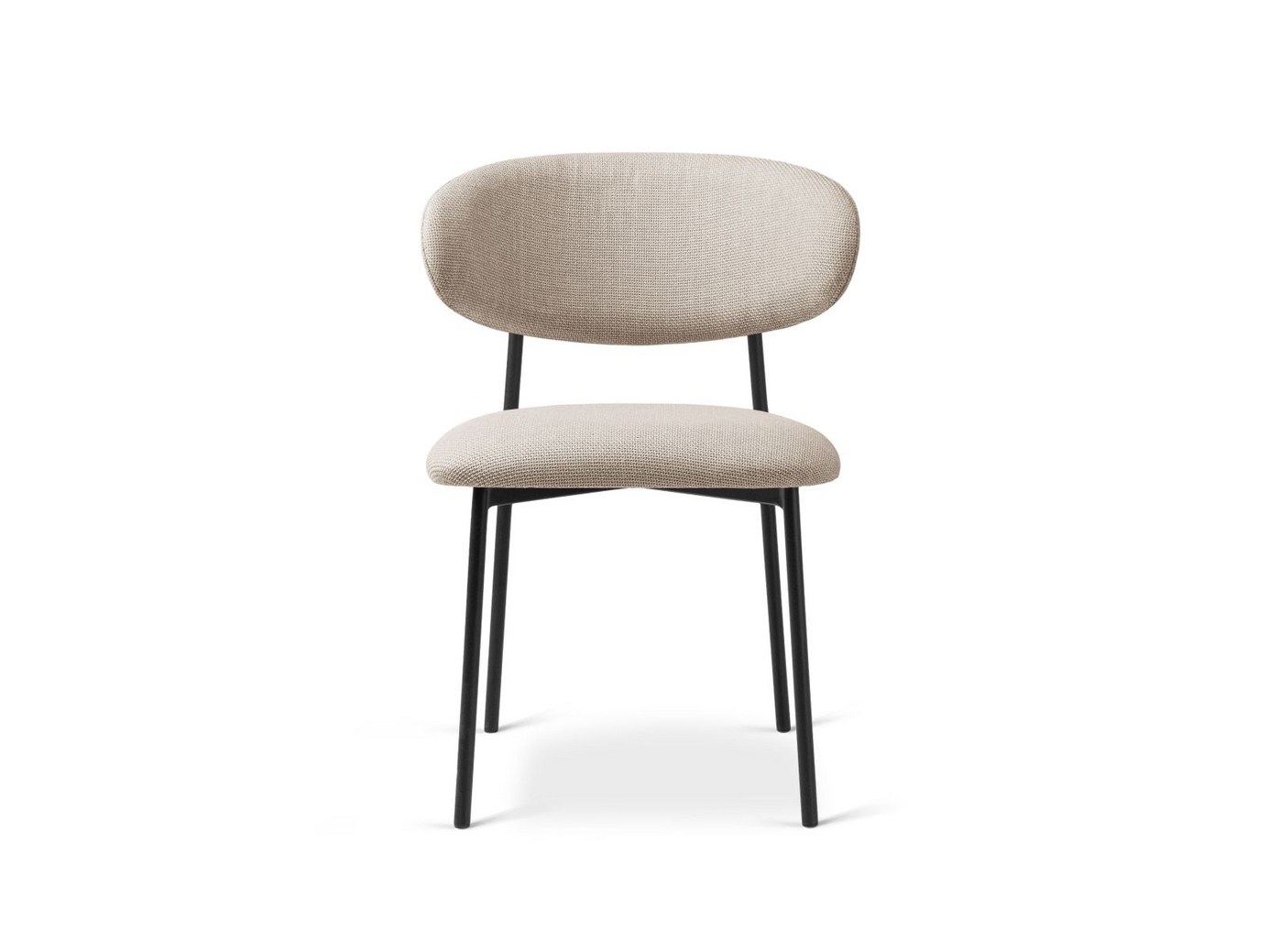 Cosmopolitan Design tuolit, 2 kpl, "Nina", 1-istuttava, 55 × 52 × 78 cm, Bjorn, mustat metallijalat