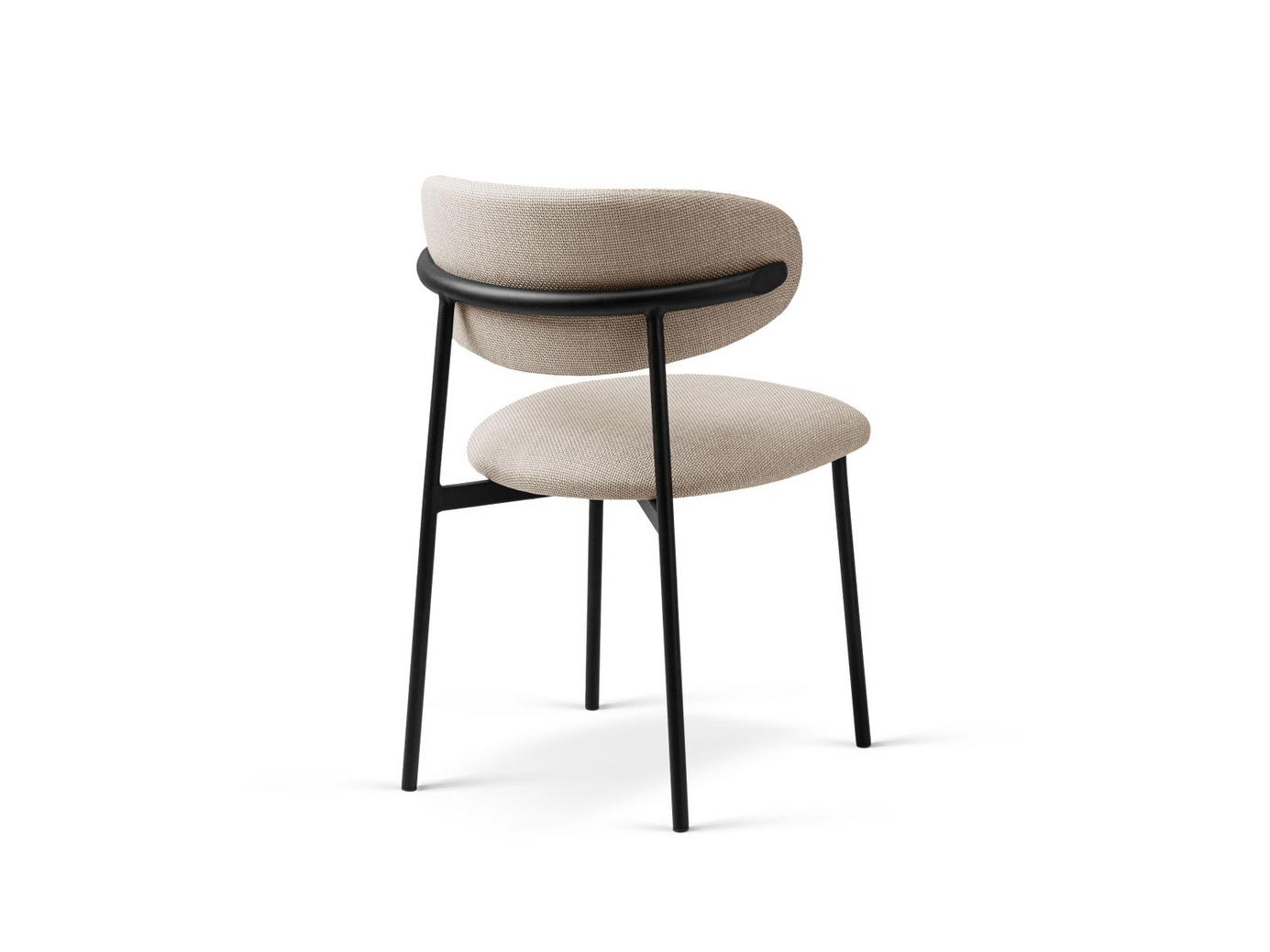 Cosmopolitan Design tuolit, 2 kpl, "Nina", 1-istuttava, 55 × 52 × 78 cm, Bjorn, mustat metallijalat