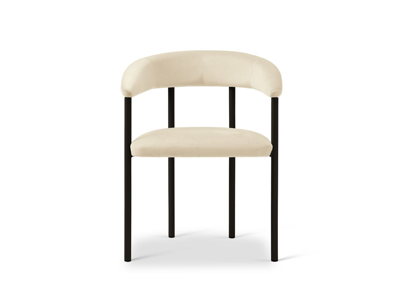 Cosmopolitan Design samettituolit, 2 kpl, "Lea", 1-istuttava, 56,5 × 53,5 × 74 cm, Magic Velvet, mustat jalat