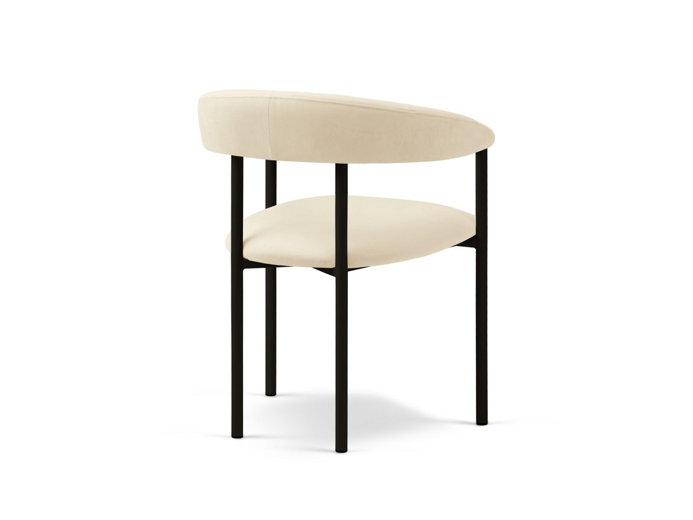 Cosmopolitan Design samettituolit, 2 kpl, "Lea", 1-istuttava, 56,5 × 53,5 × 74 cm, Magic Velvet, mustat jalat