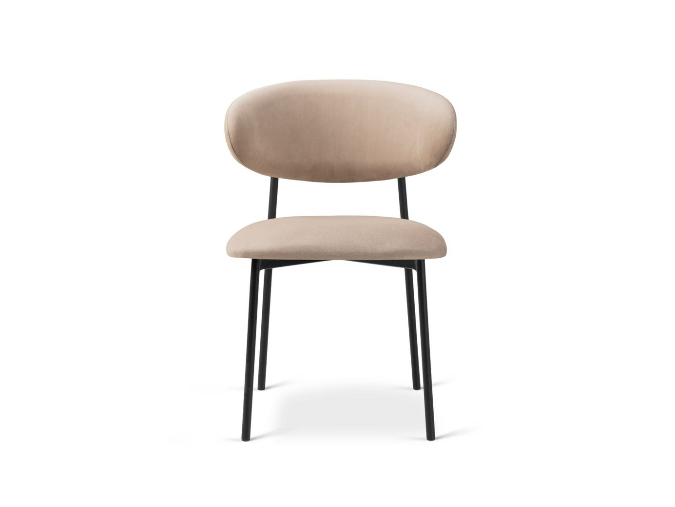 Cosmopolitan Design samettituolit, 2 kpl, "Nina", 1-istuttava, 55 × 52 × 78 cm, Magic Velvet, mustat metallijalat