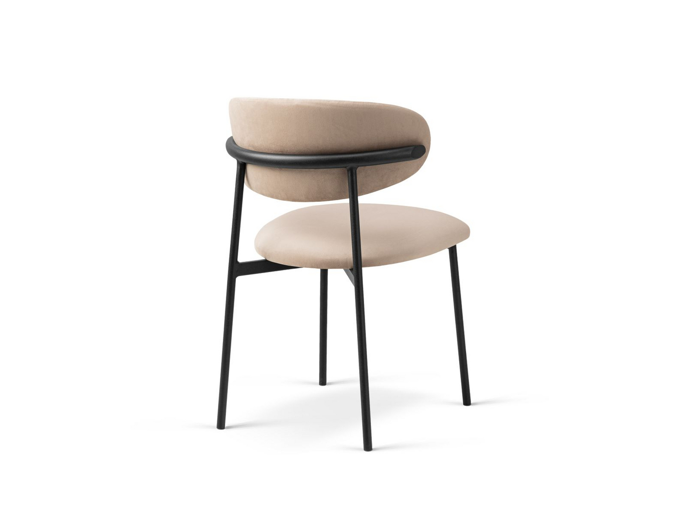 Cosmopolitan Design samettituolit, 2 kpl, "Nina", 1-istuttava, 55 × 52 × 78 cm, Magic Velvet, mustat metallijalat