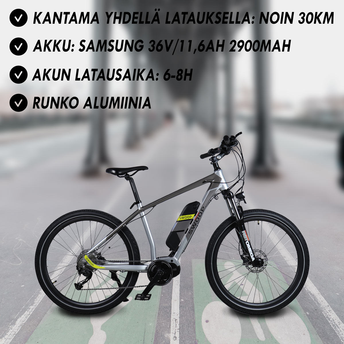 Swoop Sähkömaastopyörä MTB Pro, 27,5"