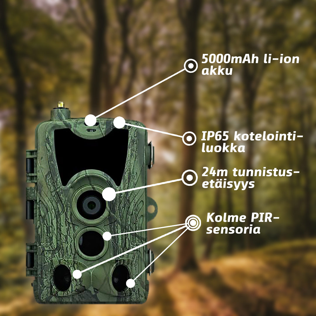 Riistakamera Premium, lähettävä 4G akulla - Trekker