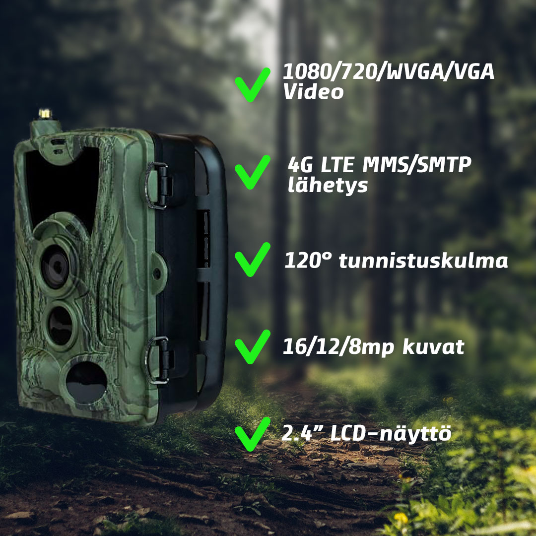 Riistakamera Premium, lähettävä 4G akulla - Trekker