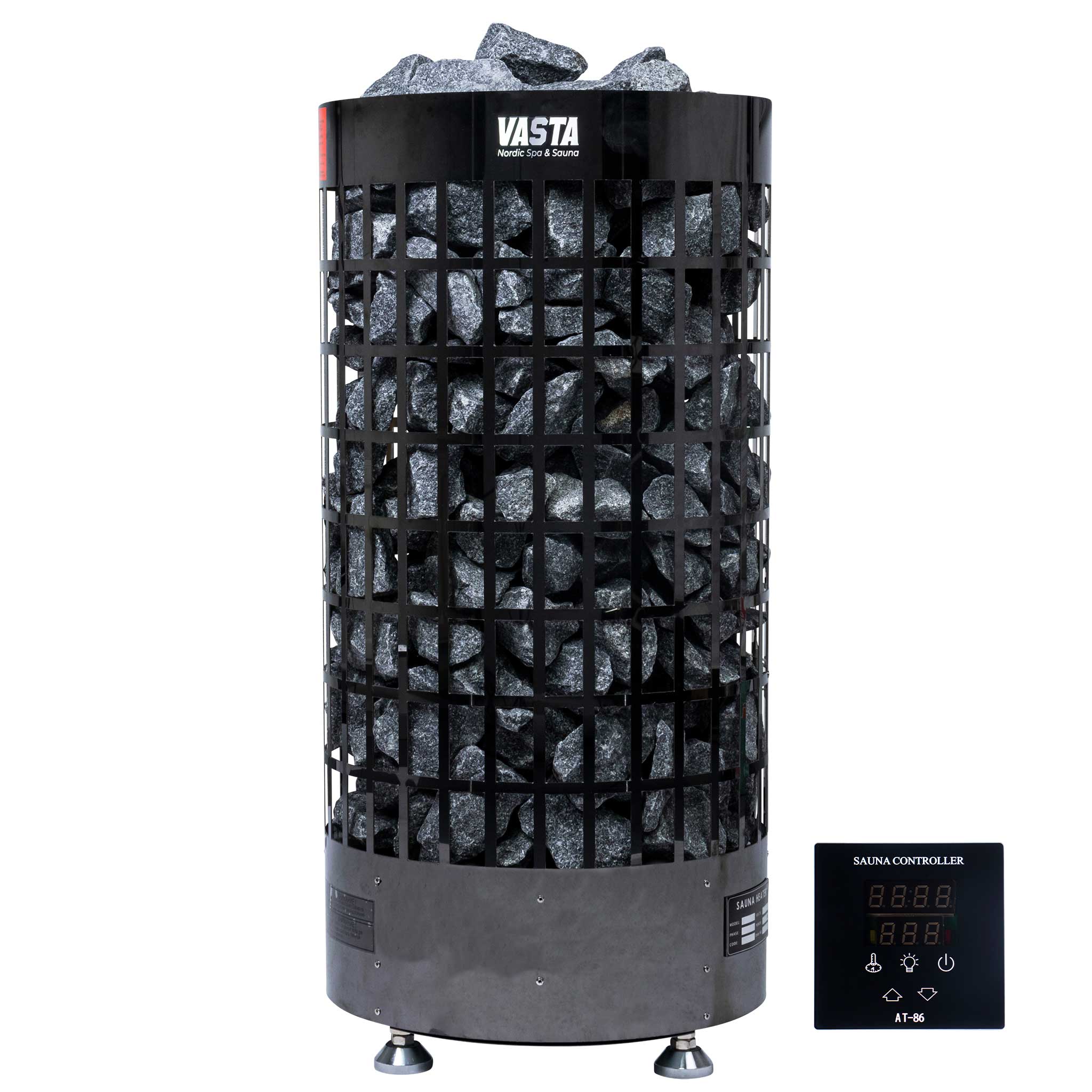 Vasta Sähkökiuas Ignite 6kw, musta teräs, erillinen, 5-8m3